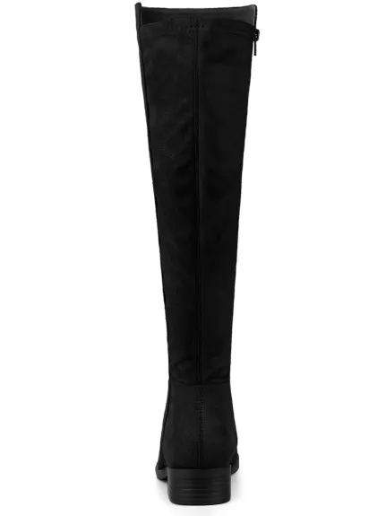 Allegra K- Chunky Heel Casual Zip-up Knee High Boots