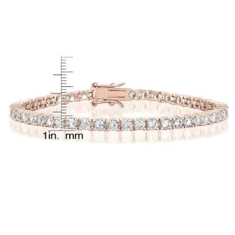 Genevive Sterling Silver with Colored Cubic Zirconia Tennis Bracelet