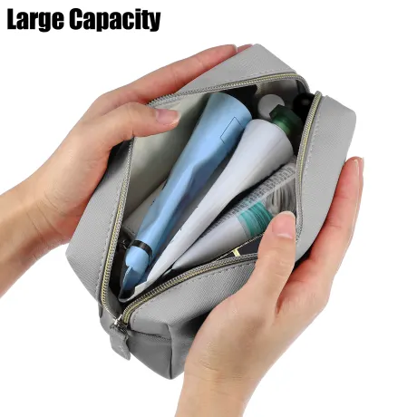 Unique Bargains- PU Leather Makeup Bag Brush Organizer Toiletry