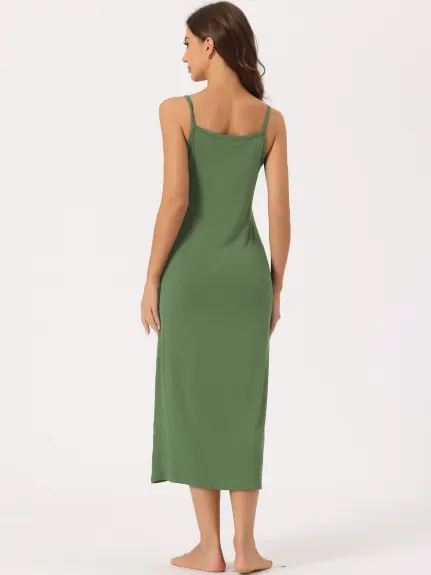 cheibear - Cami Tank Sleeveless Midi Sleepdress