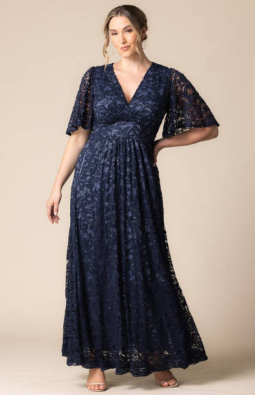 Kiyonna Luminous Sequin Lace Long Gown (Plus Size)