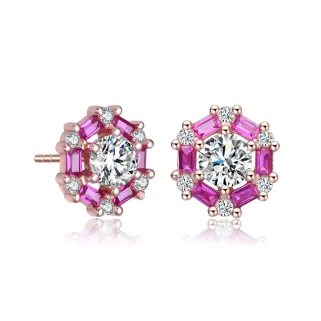 Rachel Glauber Stylish Halo Stud Earrings