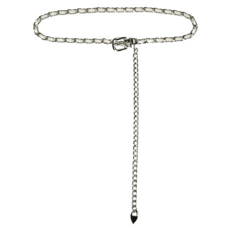 Allegra K- Rhinestone Sparkle Chain Plus Size Waist Belt Silver