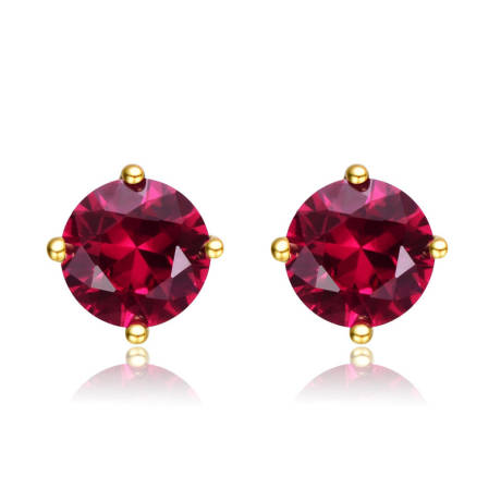 Rachel Glauber 7mm Stud Earrings with Colored Cubic Zirconia