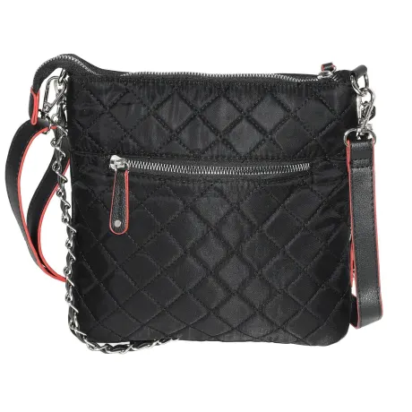 Nicci Nylon Crossbody Bag with PU Trim