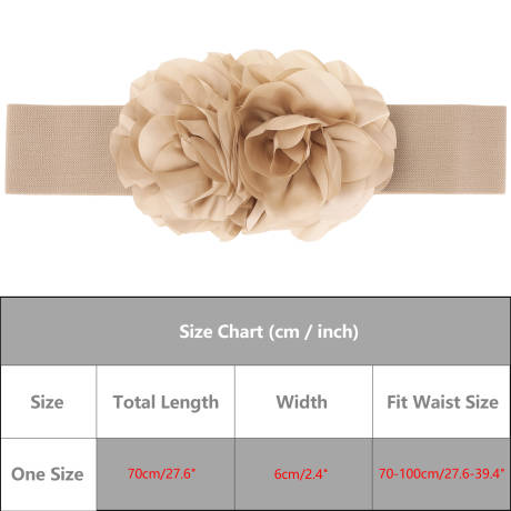 Allegra K- Flower Stretchy Belt Elastic Wide Waistband