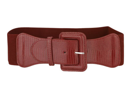 Allegra K- Elastic Waist Belt Rectangular Chunky Buckle