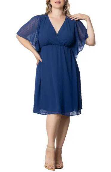 Kiyonna Florence Flutter Sleeve Dress (Plus Size)