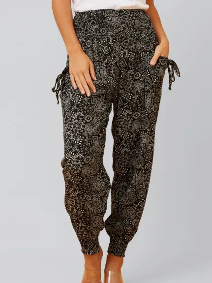 Annick - Issa Pantalon Sarouel Boheme Taille Nid D'Abeilles