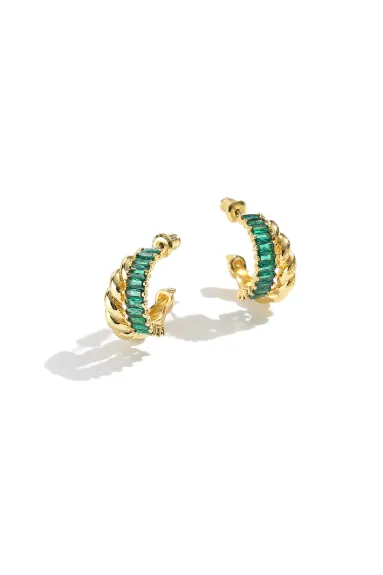 Classicharms-Gold Twisted Hoop Earrings