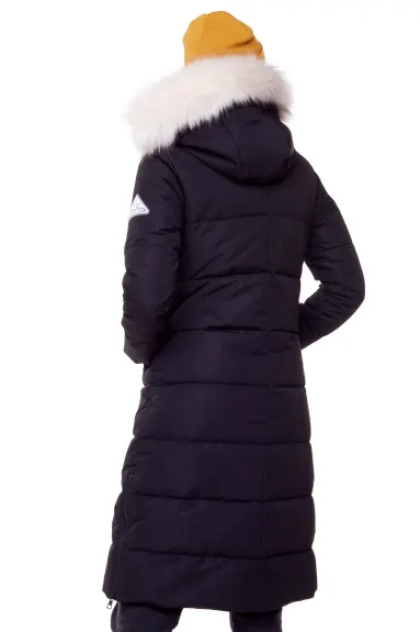 Alpine North - KLUANE | Parka longue femme recyclée duvet végan (veste résistante à l’eau, coupe-vent, isolante à capuche)