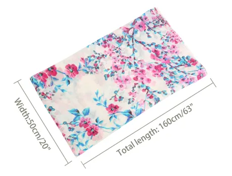 Allegra K- Floral Chiffon Long Scarf Wrap Shawl