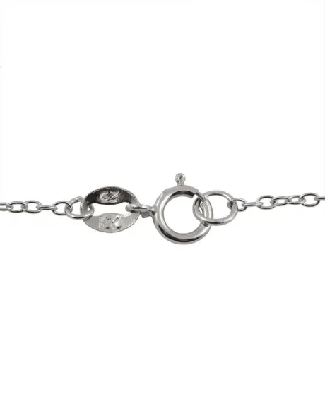 Genevive Collier avec pendentif en forme de poire en argent sterling plaqué or blanc avec oxyde de zirconium coloré