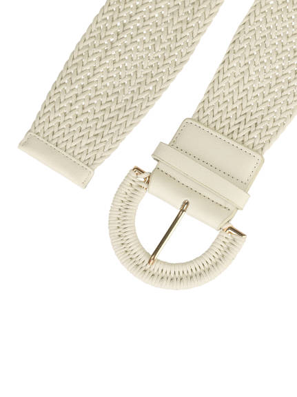 Allegra K- Wide Woven Braided Chunky Buckle Belt