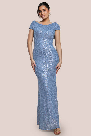 Goddiva - Cowl Back Sequin Maxi