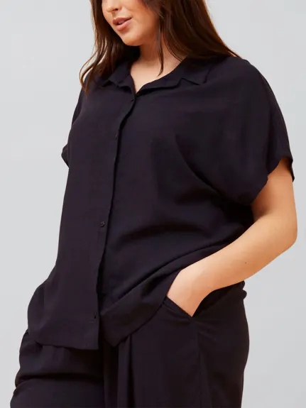 Annick - Vera Linen Shirt Short Sleeves Button Solid