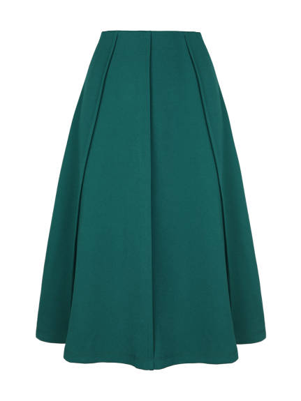 Allegra K- High Waist A-Line Pleated Skirt