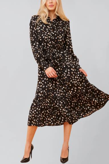 Annick - Renee Maxi Shirt Dress Printed Black