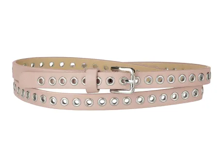 Allegra K- Grommet Belt Leather Skinny Plus Size Waist Belt