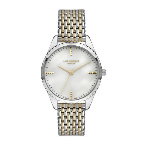 LEE COOPER-Women's Silver 36.5mm  watch w/White Dial