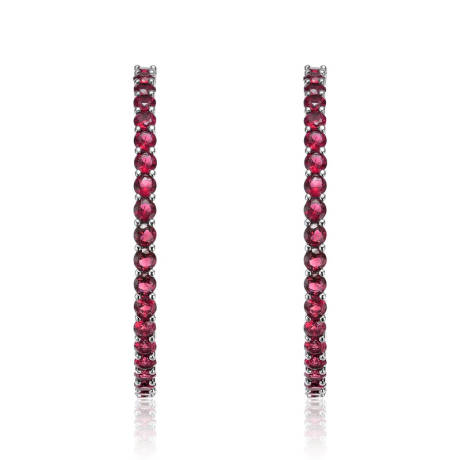 Rachel Glauber Big Hoop with Colored Cubic Zirconia Earrings