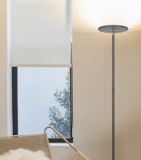 Sky Flux Led Torchiere Floor Lamp With Adjustable Head And 3 Color Temperature Options