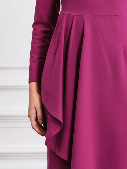 INSPIRE CHIC - Faux Wrap Elegant Ruffle Dress