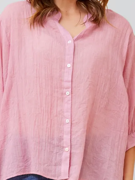 Annick - Roxanne Oversized Semi-Sheer Shirt Blouse Solid