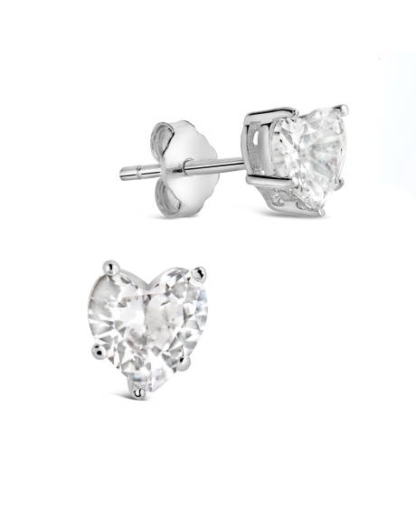 Sterling Forever - Boucles d'oreilles en argent sterling 5 mm coeur CZ