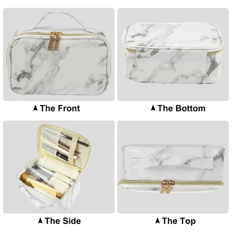 Unique Bargains- Travel Marble Make Up Bag Brush Organizer