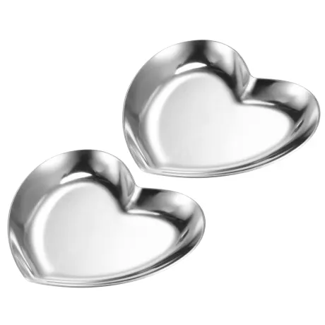 Cheibear- Stainless Steel Heart Plate Decor 2pcs