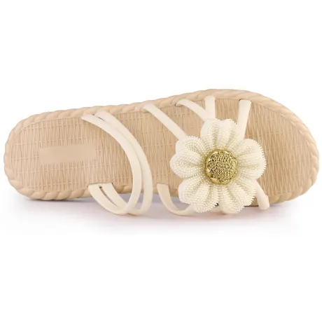 Allegra K - Espadrille Sunflower Beach Flat Slides Sandals