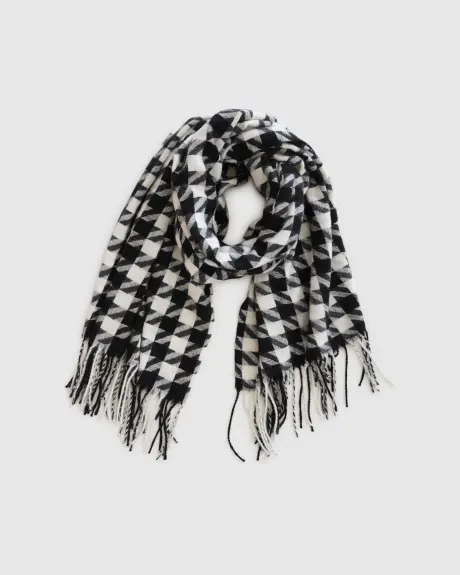 Return To Sender Houndstooth Scarf - Black/White