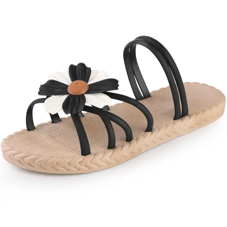 Allegra K - Espadrille Sunflower Beach Flat Slides Sandals