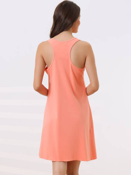 cheibear - Racerback Sleeveless Tank Nightshirt