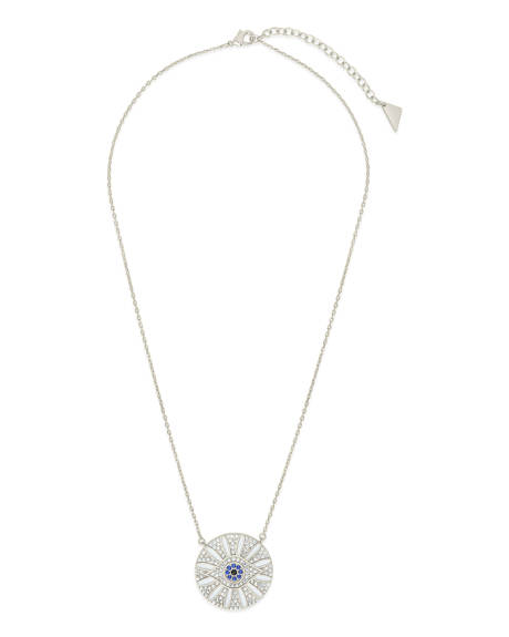 Sterling Forever - Evil Eye & Cz Petal Pendant