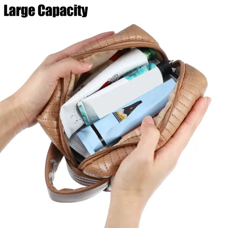 Unique Bargains- Faux Leather Makeup Toiletry Travel Bag Small