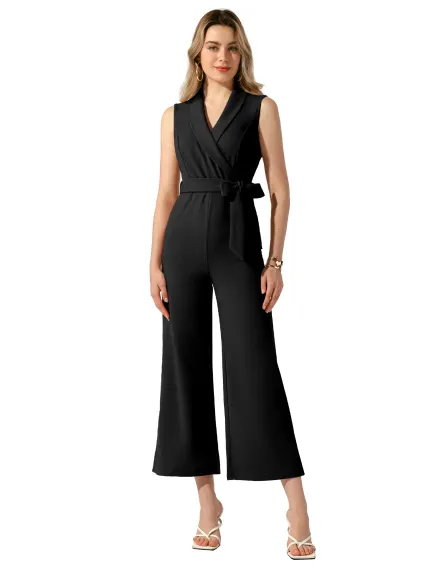 Allegra K - Sleeveless High Waist Jumpsuit Romper