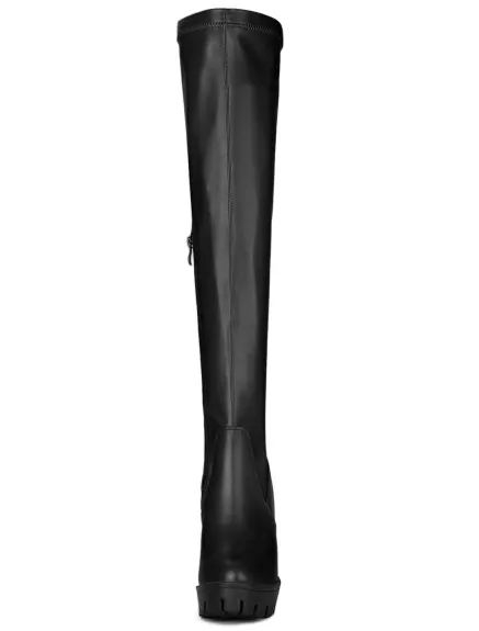 Allegra K - Chunky Heel Over Knee High Boots