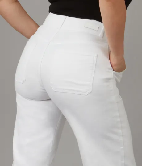 Lola Jeans COLETTE-WHT High Rise Wide Leg Jeans