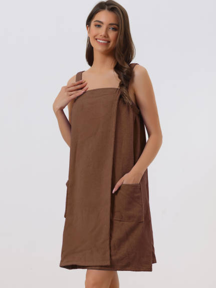 cheibear - Adjustable Closure Spa Wrap Towels Bathrobe