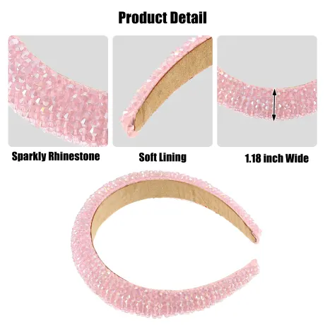 Unique Bargains- Rhinestone Bling Padded Headband Hairband