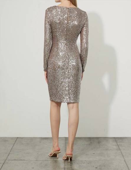 Joseph Ribkoff - Long Sleeve Sequined Dress