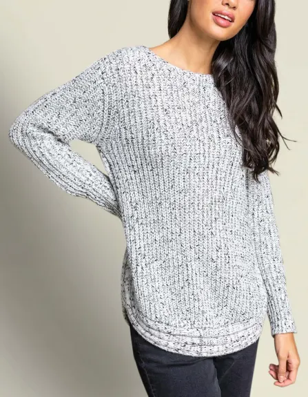 Annick - Elodie Mix Ribbed Knit Mix Sweater