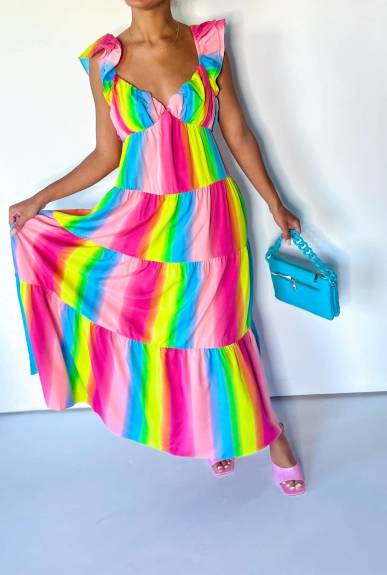 2.7 AUGUST APPAREL Ombre Maxi Dress