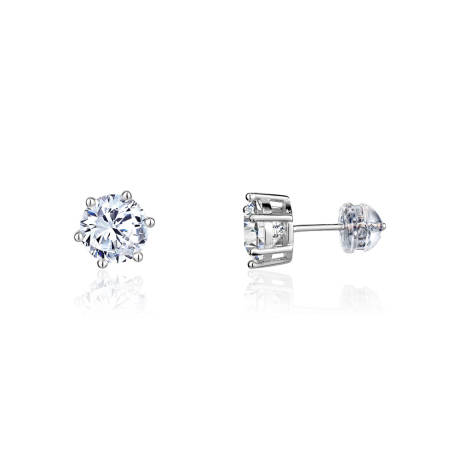 Club Rochelier Boucles d'oreilles puces géométriques zircon cubique 5A 7mm