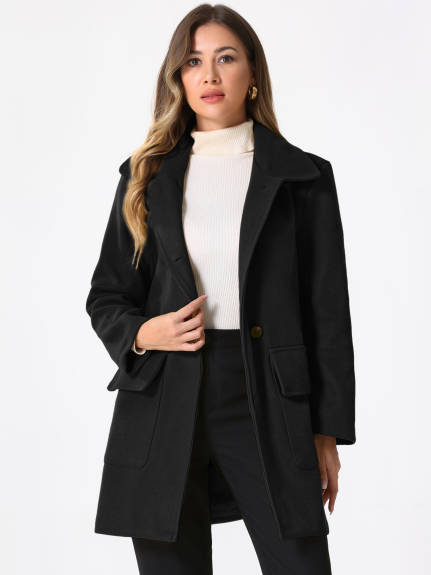 Allegra K - Peter Pan Collar Classic Winter Coat