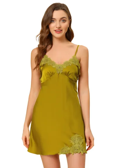 Allegra K - Satin Lounge Camisole Nightgowns