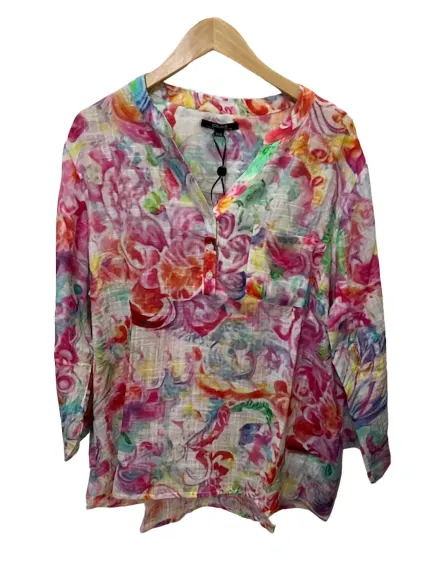 CHARLIE B - Printed Cotton Gauze Blouse