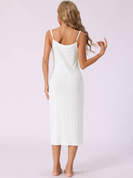 Cheibear - Modal V-Neck Sleeveless Nightgown